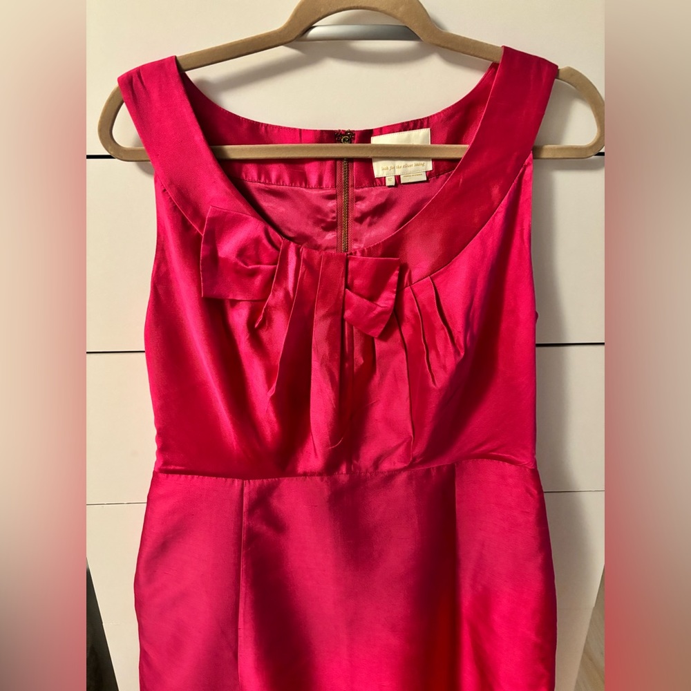 kate spade Hot Pink Bow-Front Sleeveless Fit-and-Flare Dress - Picture 4 of 4